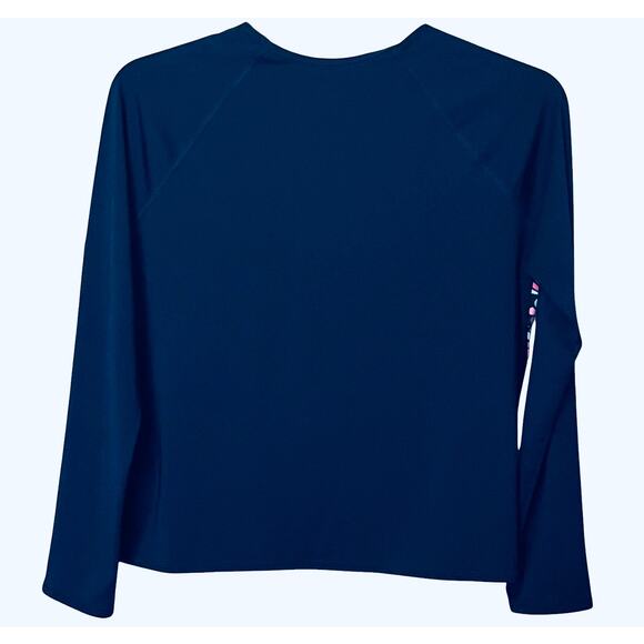 LANDS’ END LONG SLV CREW NECK PULL- OVER TOP, WOMENS, XL, NAVY BLUE-MULTICOLORS - Picture 4 of 11